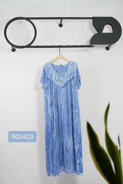 پیراهن ماکسی نخی راحت طرح شبنم