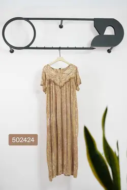 پیراهن ماکسی نخی راحت طرح شبنم