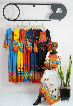 پیراهن ساحلی هندی طرح گل رز