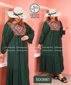 ماکسی هندی یقه کار شده