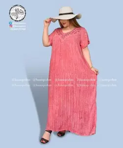 پیراهن نخی گلدوزی