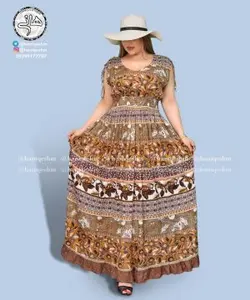 پیراهن ماکسی کمرکش هندی