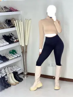 کراپ یقه 3 سانت کش بافت