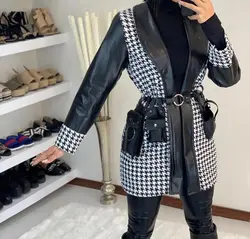 پالتو چرم پارچه