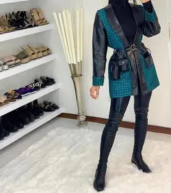پالتو چرم پارچه