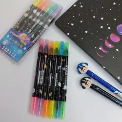 هایلایتر قلمی دو طرفه فانتزی طرح کهکشان