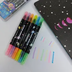 هایلایتر قلمی دو طرفه فانتزی طرح کهکشان