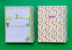 پلنر روزانه انگلیسی طرح کاکتوس آبرنگ