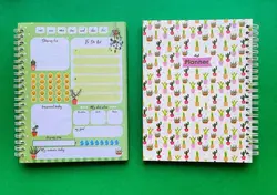 پلنر روزانه انگلیسی طرح کاکتوس آبرنگ