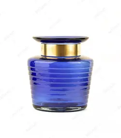 گلدان آبگینه مدل گندم رنگ لاجوردی- کد 002 - فروشگاه اینترنتی صنایع دستی برزان