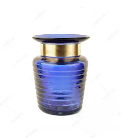 گلدان آبگینه مدل گندم رنگ لاجوردی- کد 002 - فروشگاه اینترنتی صنایع دستی برزان