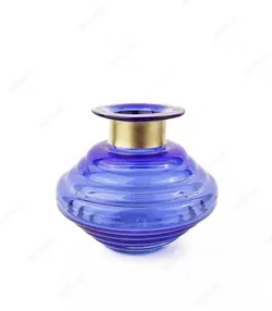 گلدان آبگینه مدل مینو رنگ لاجوردی- کد 004 - فروشگاه اینترنتی صنایع دستی برزان