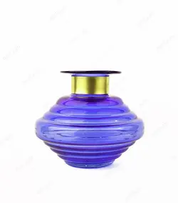 گلدان آبگینه مدل مینو رنگ لاجوردی- کد 004 - فروشگاه اینترنتی صنایع دستی برزان