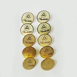 بج سینه برنجی - نوژان گرافیک ساخت بج سینه فلزی طلایی