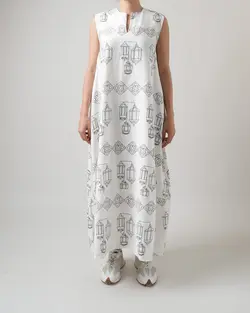 پیراهن خمره ای طرح دار