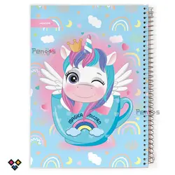 دفتر سیمی مُجلد فانتزی 60 برگ مدل1-26N-9614-D1 - فروشگاه آنلاین لوازم تحریر پنوس