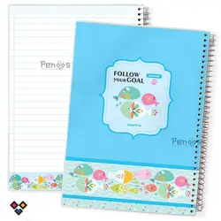 دفتر سیمی مُجلد حاشیه رنگی 100 برگ 26N-9624-D1 - فروشگاه آنلاین لوازم تحریر پنوس