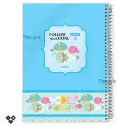 دفتر سیمی مُجلد حاشیه رنگی 100 برگ 26N-9624-D1 - فروشگاه آنلاین لوازم تحریر پنوس