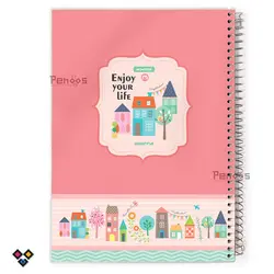 دفتر سیمی مُجلد حاشیه رنگی 100 برگ 26N-9624-D1 - فروشگاه آنلاین لوازم تحریر پنوس