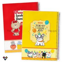 دفتر سیمی مُجلد حاشیه رنگی کارتونی 60 برگ 26N-9625 - فروشگاه آنلاین لوازم تحریر پنوس