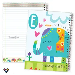 دفتر سیمی مُجلد حاشیه رنگی کارتونی 60 برگ 26N-9625 - فروشگاه آنلاین لوازم تحریر پنوس