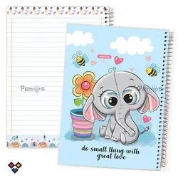 دفتر سیمی مُجلد حاشیه رنگی کارتونی 60 برگ 26N-9625 - فروشگاه آنلاین لوازم تحریر پنوس