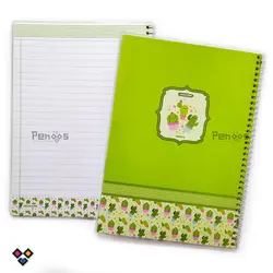 دفتر سیمی مُجلد حاشیه رنگی 100 برگ 26N-9624 - فروشگاه آنلاین لوازم تحریر پنوس