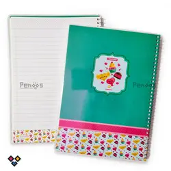 دفتر سیمی مُجلد حاشیه رنگی 100 برگ 26N-9624 - فروشگاه آنلاین لوازم تحریر پنوس