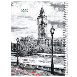 دفتر A4 سیمی 100 برگ جلد سخت نهال A1171 - فروشگاه آنلاین لوازم تحریر پنوس