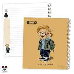 دفتر سیمی مُجلد خشتی 100برگ مکث نوت - کاغذ طرح دار لبه یادداشت - سایز 20×22 - کد:D2-9220 - فروشگاه آنلاین لوازم تحریر پنوس