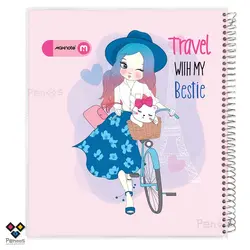 دفتر سیمی مُجلد خشتی 60برگ مکث نوت - کاغذ طرح دار لبه یادداشت - سایز 20×22 - کد:D2-9620 - فروشگاه آنلاین لوازم تحریر پنوس