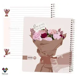 دفتر سیمی جلدسخت رویایی من- 70 برگ کاغذ 100 گرم- حاشیه طرح دار رنگی-کد:26N-9230 - فروشگاه آنلاین لوازم تحریر پنوس