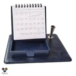 تقویم رومیزی 1403 چرمی مدیریتی پنوس، با جای خودکار و یادداشت کد:26Ca-3065 - فروشگاه آنلاین لوازم تحریر پنوس