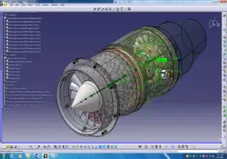 دانلود مدل سه بعدی شبیه سازی چرخش موتور جت در نرم افزار Catia