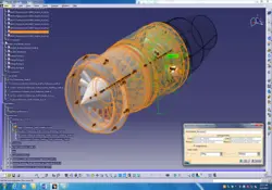 دانلود مدل سه بعدی شبیه سازی چرخش موتور جت در نرم افزار Catia