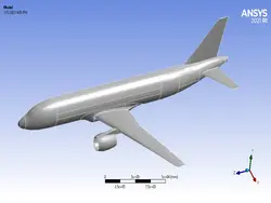 مدل اماده تحلیل  ارتعاش بال هواپیما در انسیس ANSYS