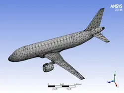 مدل اماده تحلیل  ارتعاش بال هواپیما در انسیس ANSYS