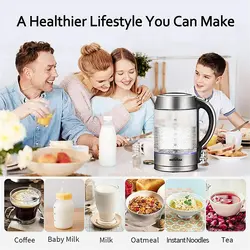 کتری برقی شیشه ای HOMMAK