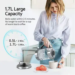 کتری برقی شیشه ای HOMMAK