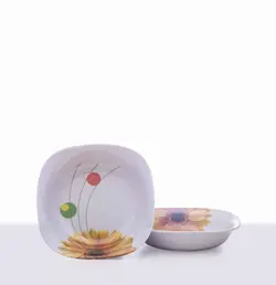 کاسه سالاد کوچک چهارگوش طرح آفتابگردان