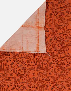 رومیزی قلمکار رنگی طرح چوگان