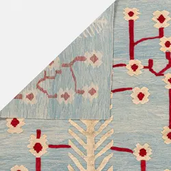 گلیم فرش دستباف دست دوم سه متری بختیاری سایه آبی