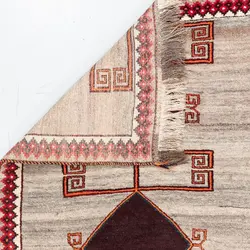 گبه دستباف دو متری وینتج شیراز دو ترنج خاکی