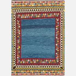 گلیم سوزنی دستباف یک متری آذربایجان آبی