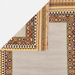 گلیم سوزنی دستباف سه متری آذربایجان خاکستری