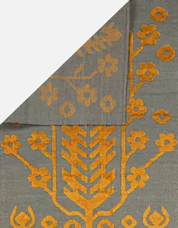 گلیم فرش دستباف کناره سه متری بختیاری سایه طوسی