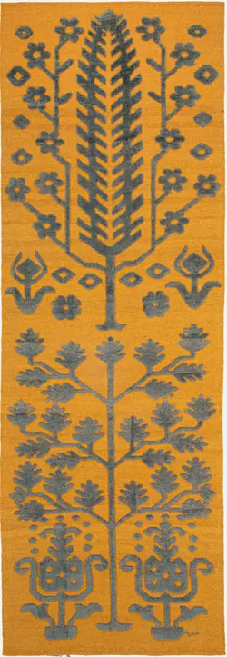 گلیم فرش دستباف کناره سه متری بختیاری سایه زرد