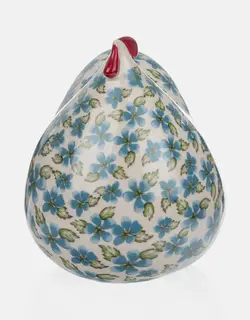 مرغ سرامیکی گلدار بزرگ