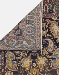 فرش دستباف وینتج شهرضا غلط بافی قهوه ای سه متری