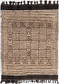 گبه دستباف بختیاری خشتی قهوه ای چهار متری